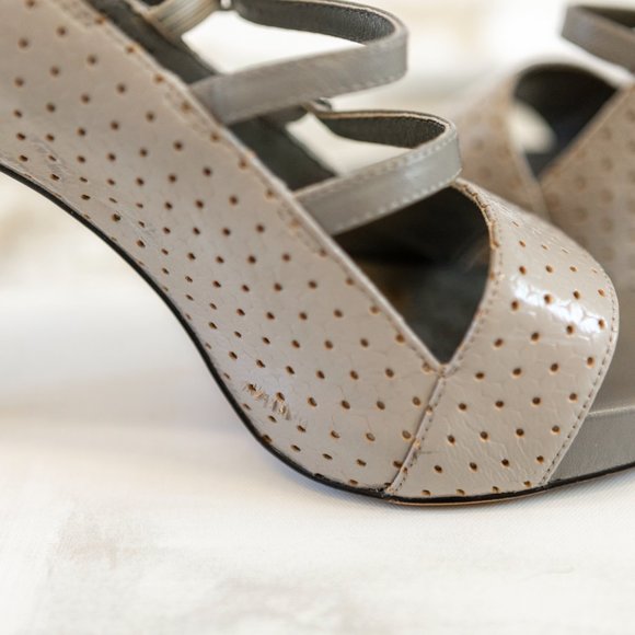 Chaos & Harmony Grey Strap and Peep Toe Heels - Picture 5 of 5